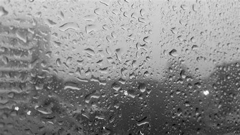Black White Rain City Closeup Curitiba Monochrome Water Drops