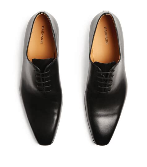 Mens Magnanni Black Leather Wholecut Oxford Shoes Harrods Uk