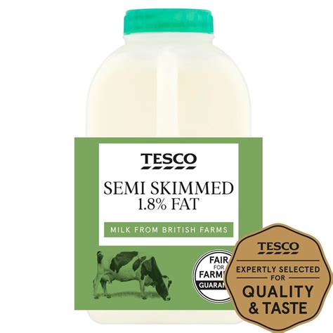 Tesco British Semi Skimmed Milk 568 Ml 1 Pint Tesco Groceries