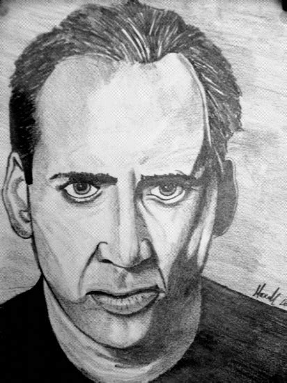 Nicolas Cage Drawing Pencil Sketch Colorful Realistic Art Images