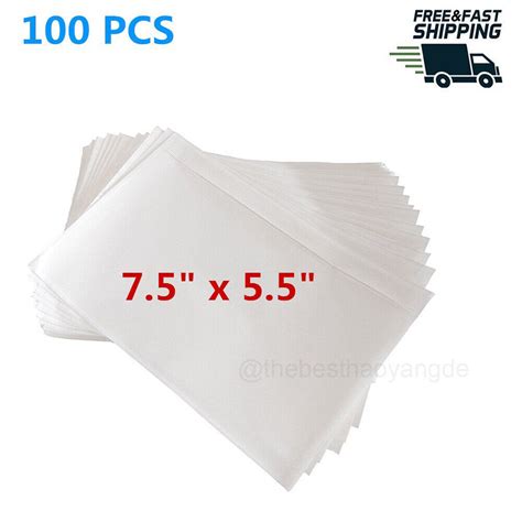 100 Self Adhesive Clear Packing List 75x55in Shipping Labels