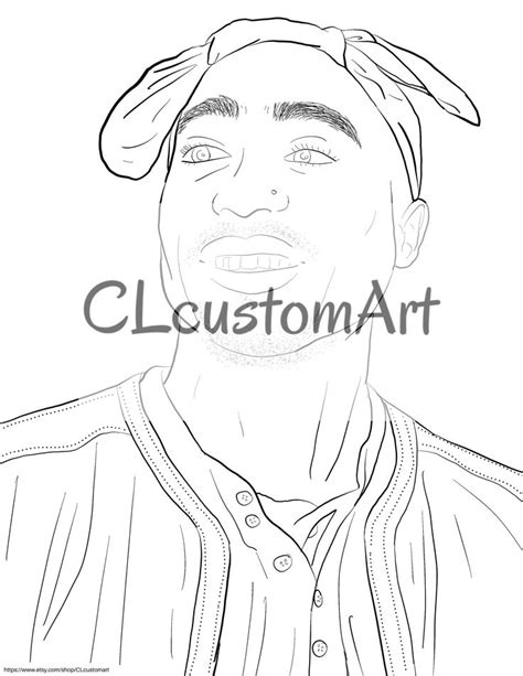 Tupac Coloring Page Instant Download Etsy Coloring Pages Instant