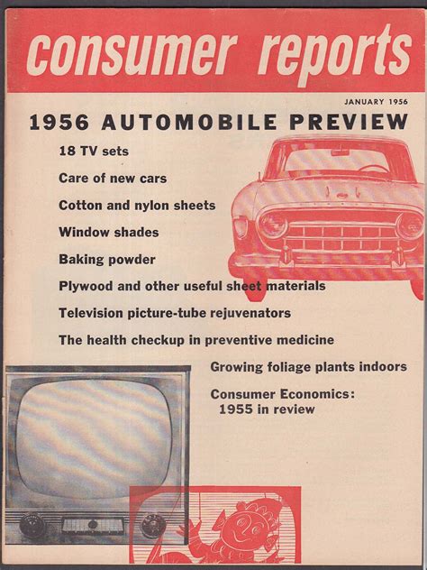 Consumer Reports Automobile Preview Issue And Electronics Review 1 1956