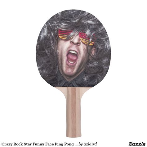 Crazy Rock Star Funny Face Ping Pong Paddle Funny Faces