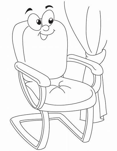 Chair Coloring Pages Cartoon Thinking Beach Printable