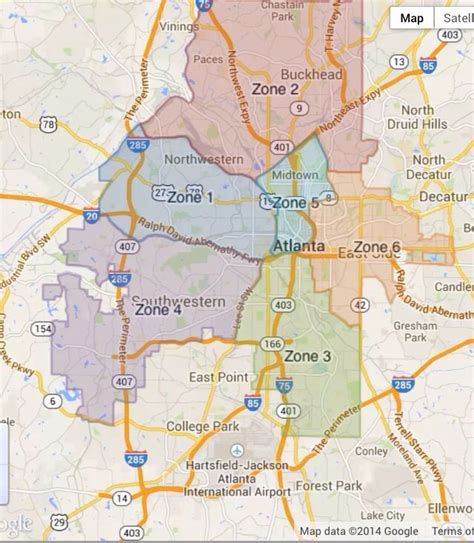 What Are The 6 Zones Of Atlanta