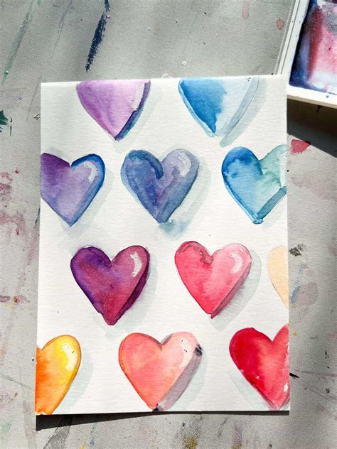 Easy Valentines Day Watercolor Painting Idea Crafty Art Ideas