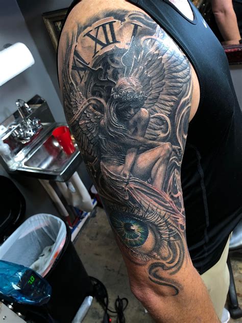 Tattoo by Mitch Wilson | Sleeve tattoos, Half sleeve tattoos designs
