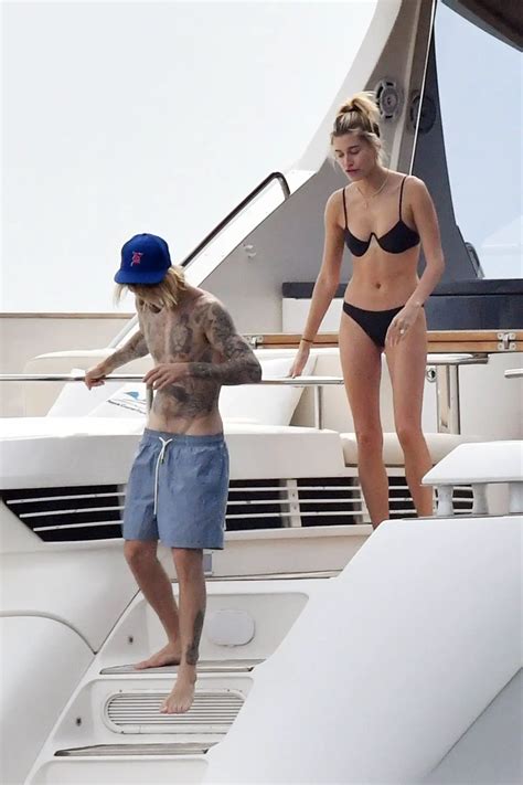 HAILEY BALDWIN In Bikini And Justin Bieber At A Yacht In Italy HawtCelebs