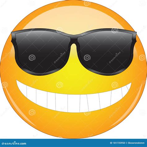 Cool Emoji In Sunglasses Yellow Smiling Face Emoticon Wearing