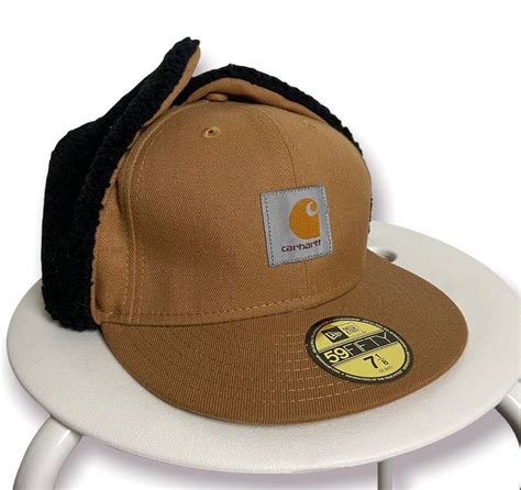 Vintage Carhartt X New Era Full Cap 7 18 Dog Ears Winter Rare Grailed