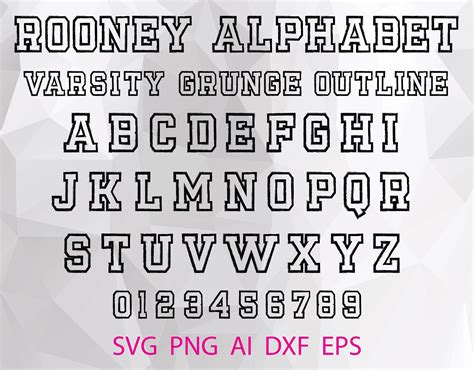 Varsity Font Svg Varsity Letters Sport Font Alphabet Svg Cut Files