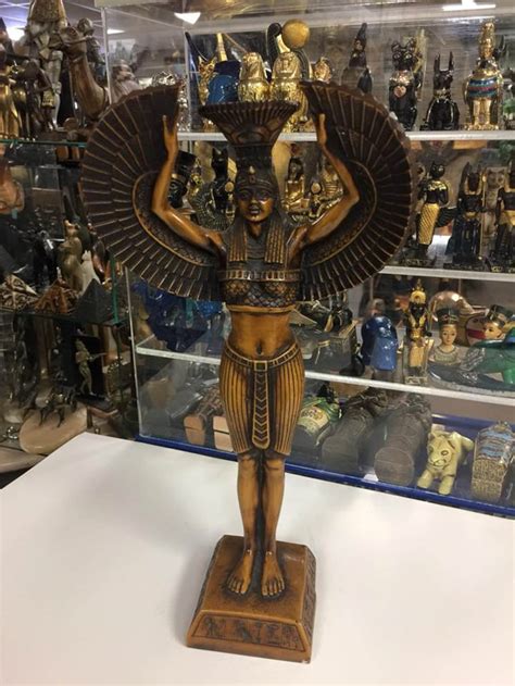 Unique Large Egyptian Goddess Isis Statue Hand Carved Made Etsy