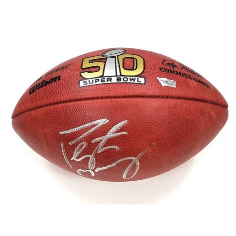 Peyton Manning Signed Super Bowl 50 Logo Football Fanatics Pristine