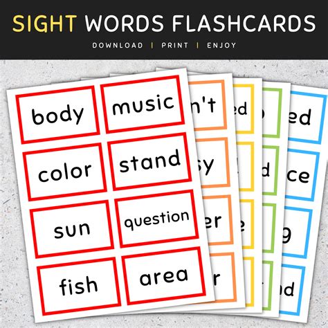 Fry Sight Words Flash Cards Frys Fourth 100 Sight Words 301 400