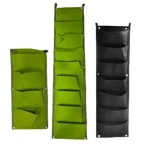 4 7 9 Pockets Green Plant Wall Hanging Grow Bags Growing Pots Vertical
