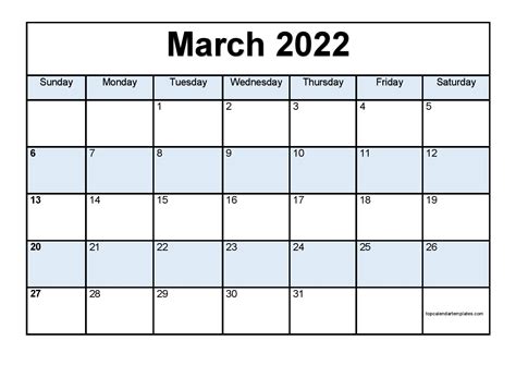 March Schedule 2022 Printable Printable Schedule