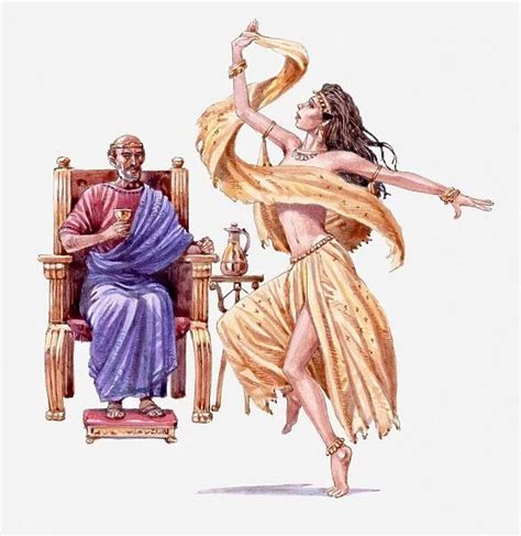Illustration Of King Herod On Throne Watching Salome Dance 13544093