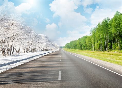 Winter Road Wallpaper Hd