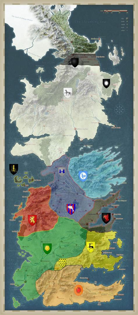 Westeros Map Mapa Juego De Tronos Cancion De Hielo Y Fuego Juego De