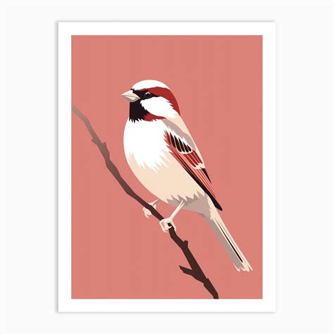Minimalist Sparrow 2 Illustration Art Print By Feathered Muse Fy