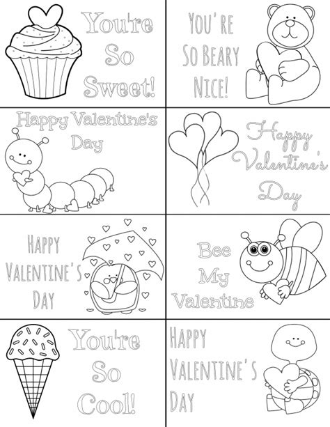 Valentine Free Printable Cards Black And White
