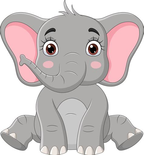 Cute Little Elephant Cartoon Sitting 5162342 Vector Art At Vecteezy