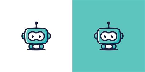 Premium Vector Cute Cartoon Robot Character Mascot Logo Premium Vector