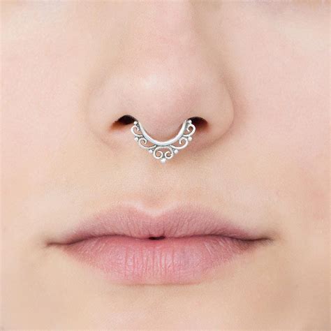 Unique And Beautiful Indian Septum Ring For Pierced Nose Gold Etsy