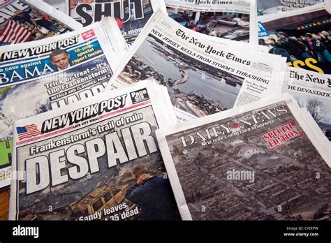 Headlines Of New York Newspapers Over Several Days Report On The Major
