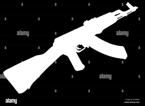 Ak 47 Akm Assault Rifle Black Silhouette Stock Photo Alamy