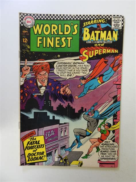 Worlds Finest Comics 160 1966 Vg Condition Subscription Crease