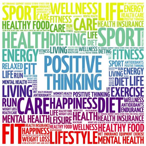 Positive Thinking Word Cloud Collage Stock Photo Image Of Medicine