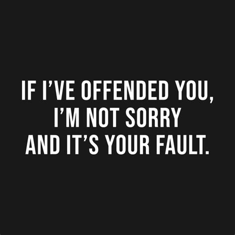 If Ive Offended You Not Sorry Your Fault Offensive Slogan T Shirt