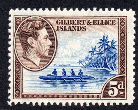 Gilbert And Ellice Islands 5d Stamp C1939 55 Mounted Mint 1169