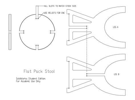 Flat Pack Stool All Sided Elevation Cad Block Details Dwg File Cadbull