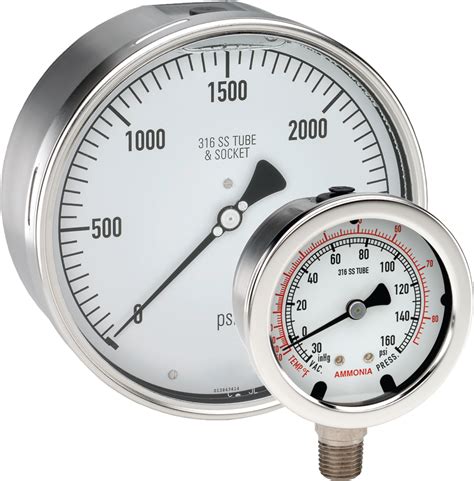 St All Stainless Steel Dry And Liquid Filled Pressure Gauges Sur Tech