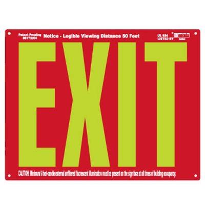 UL924 Photoluminescent Exit Sign Red Seton