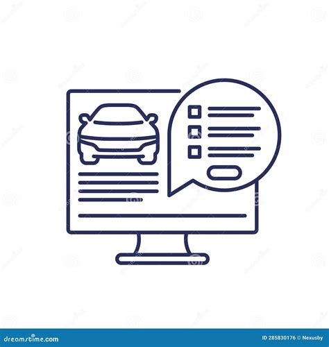 Online Car Registration Icon, History Check Vector Stock Illustration