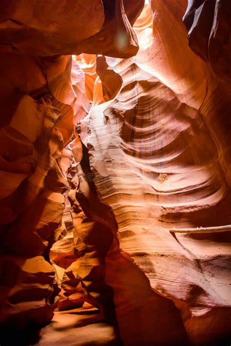 Sandstone Formations In Famous Upper Antelope Canyon In Arizona Stock