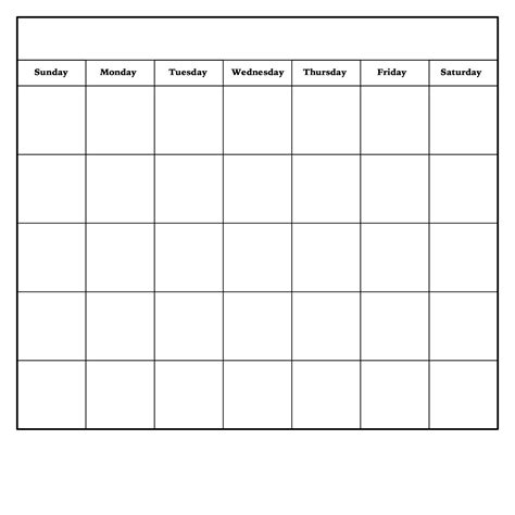 Free Blank Monthly Calendar Printable