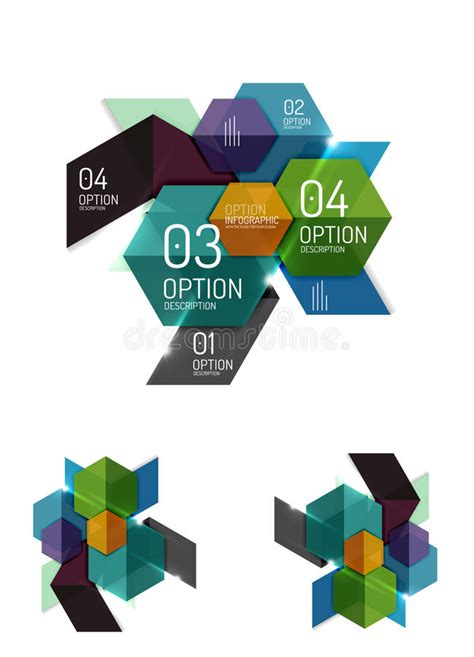 Abstract Paper Geometric Infographic Templates Stock Vector