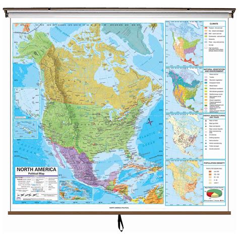 North America Advanced Political Wall Map Shop Classroom Maps
