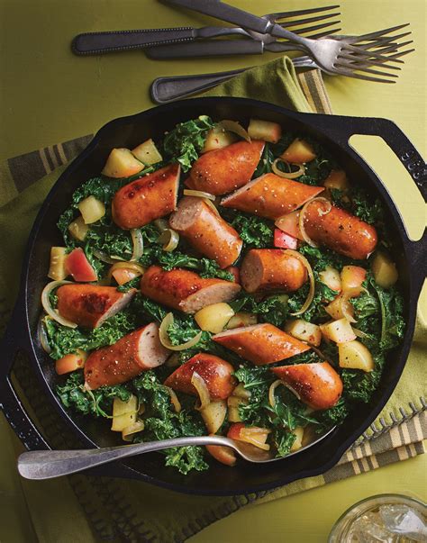 Chicken And Apple Sausage Skillet With Kale Recipe