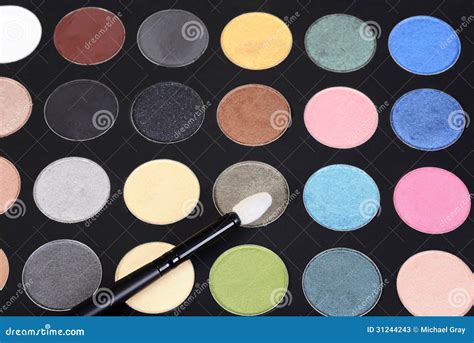 Macro Eye Shadow Palette Makeup With Brush Stock Image Image Of