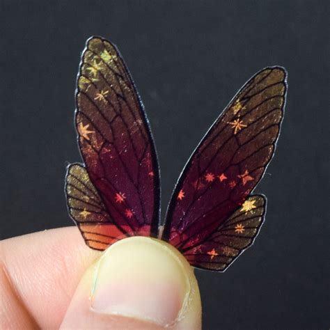 Iridescent Red Fairy Wings For Crafting Fiery Insect Wings With Holo