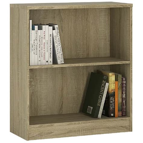 Sonama Oak Low Wide Bookcase 1 Shelf 4you