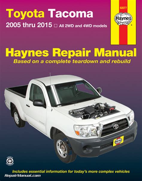 Haynes 2005 2015 Toyota Tacoma Truck Repair Manual