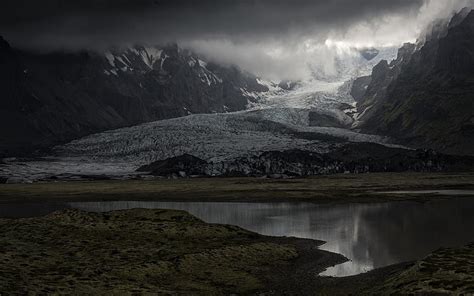 Hd Wallpaper Landscape Dark Glaciers Nature Mountains Fjord