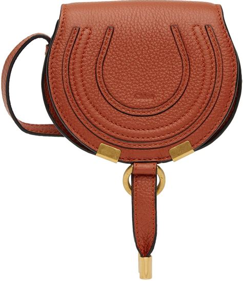 Chlo Leather Red Nano Marcie Saddle Bag In Brown Lyst Australia